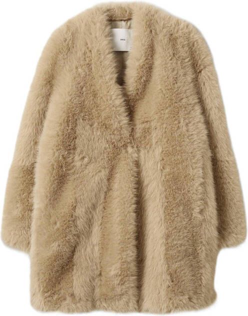 Mango Ritmo mantel van imitatiebont met steekzakken