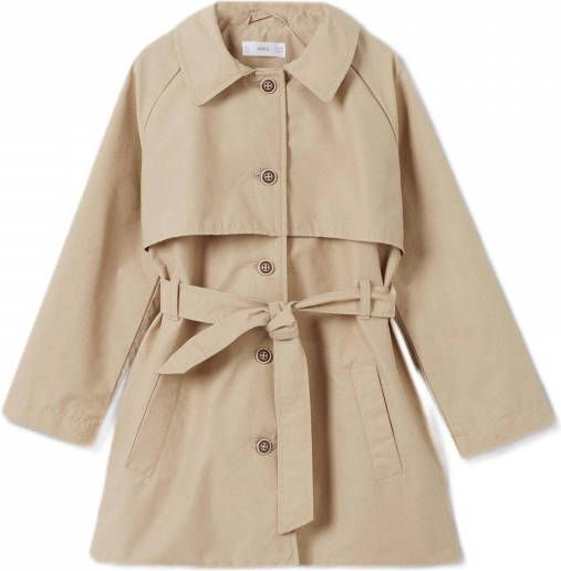 Mango Kids trenchcoat met ceintuur lichtbruin