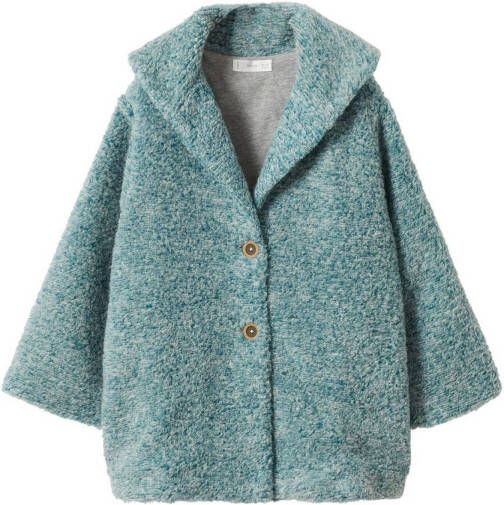 Mango Kids tussenjas met wol smaragdgroen