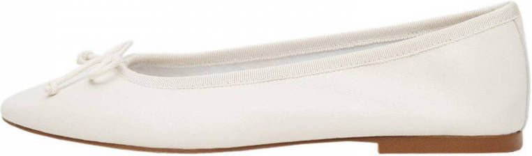 Mango leren ballerina's met strikje wit