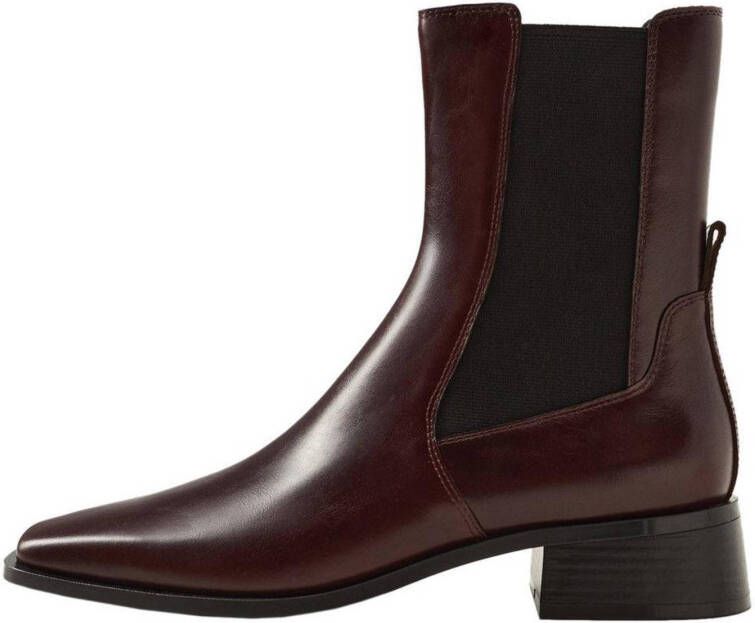 Mango leren chelsea boots donkerrood