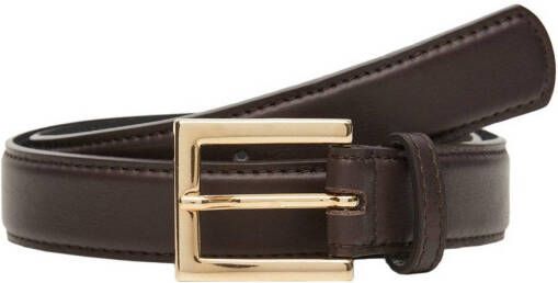 Mango Leren ceintuur met vierkante gesp