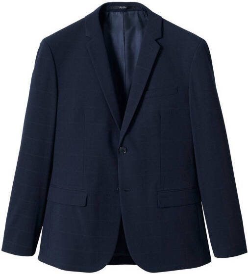 Mango Man geruit super slim fit colbert van gerecycled polyester marine