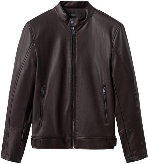 Mango Brake2 bikerjack van imitatieleer met ritszakken