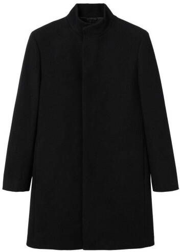 Mango Funnel mantel in wolblend met steekzakken