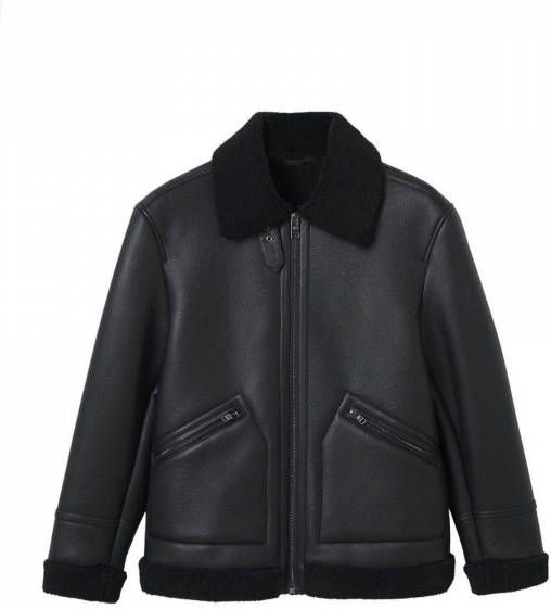 Mango Krawitz lammy coat van imitatieleer met ritszakken