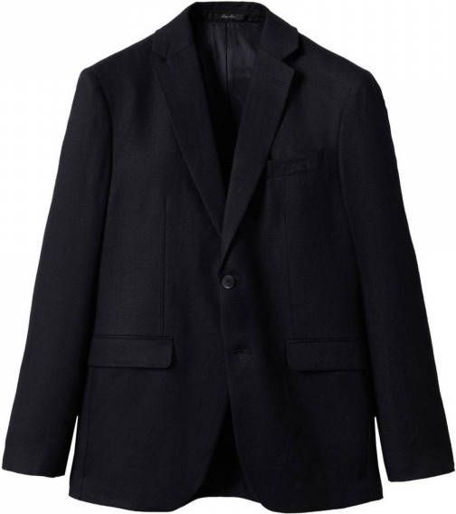 Mango Cola slim fit colbert van linnen met klepzakken