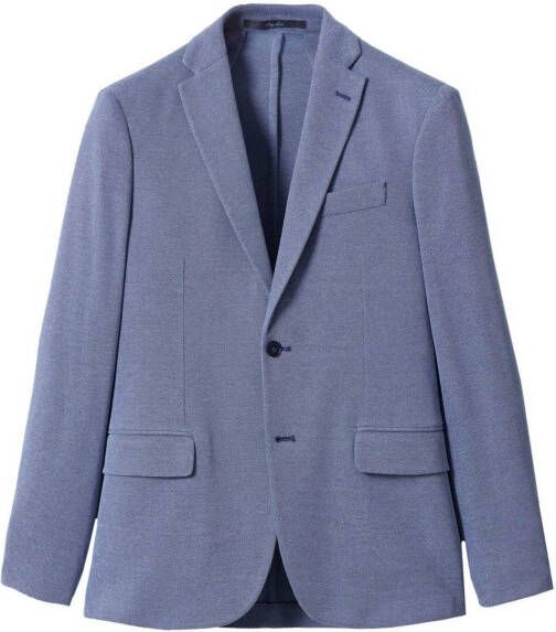 Mango Sanday slim fit colbert met microdessin en klepzakken