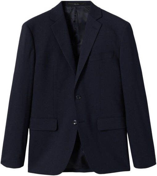 Mango Man slim fit colbert van gerecycled polyester marine
