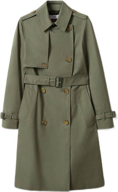 Mango Polana double breasted trenchcoat met ceintuur en steekzakken