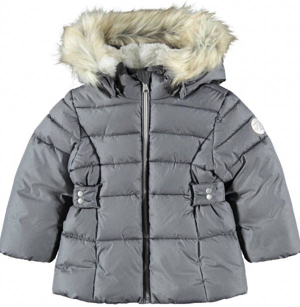 NAME IT MINI gewatteerde winterjas NMFMERETHE grijs