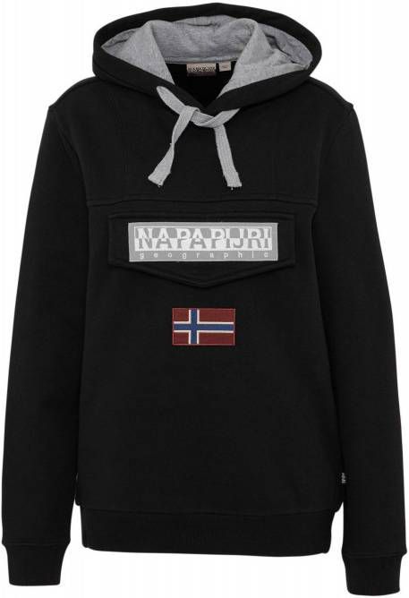 Napapijri Burgee Fleece Hoodie Junior alleen bij JD Blauw Napaijri heren trui navy noors motief wol