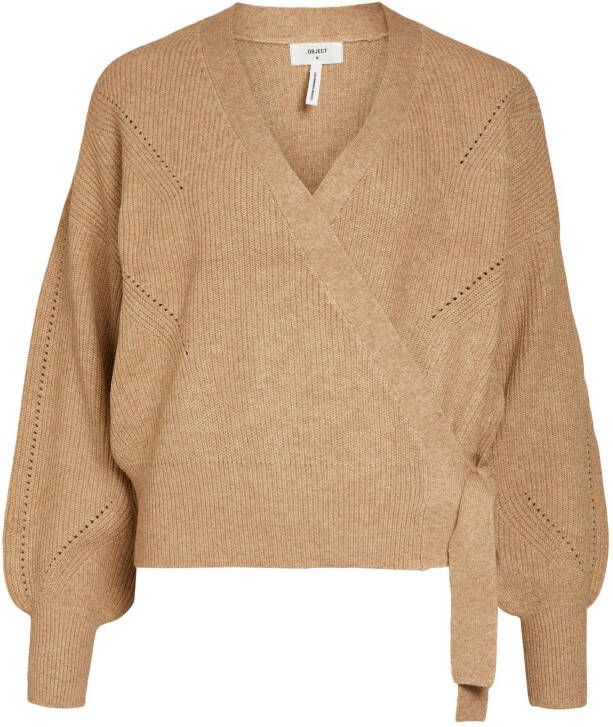 OBJECT gebreid vest OBJKILA bruin