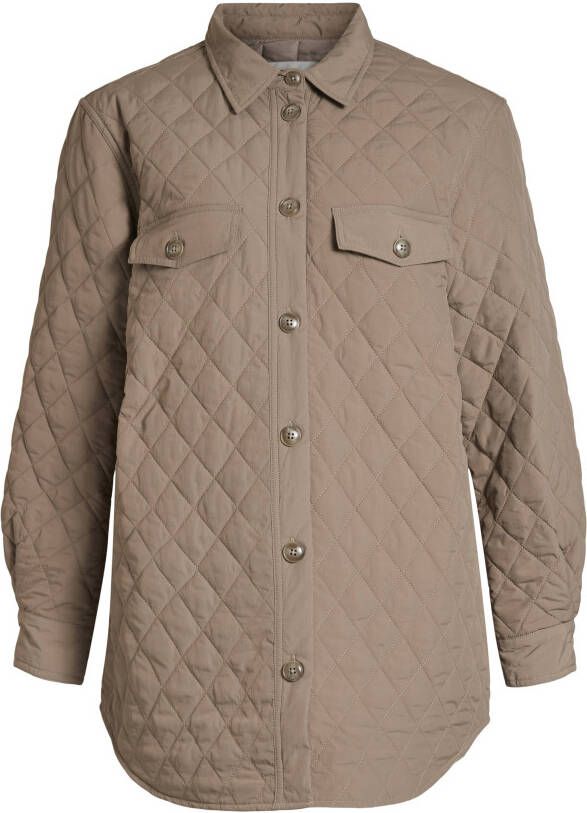 OBJECT quilted jas OBJRANDY lichtbruin