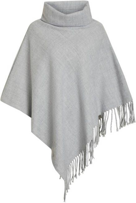 OBJECT wollen poncho Marilyn grijs melange