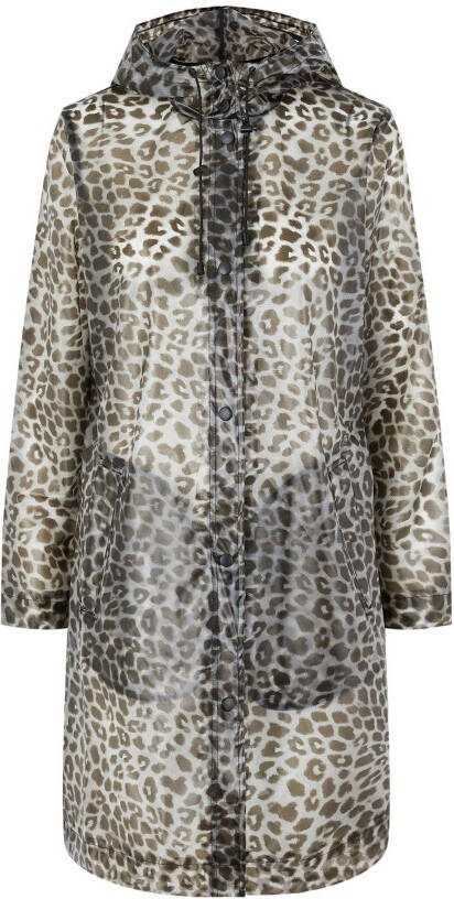 PIECES regenjas met dierenprint zwart