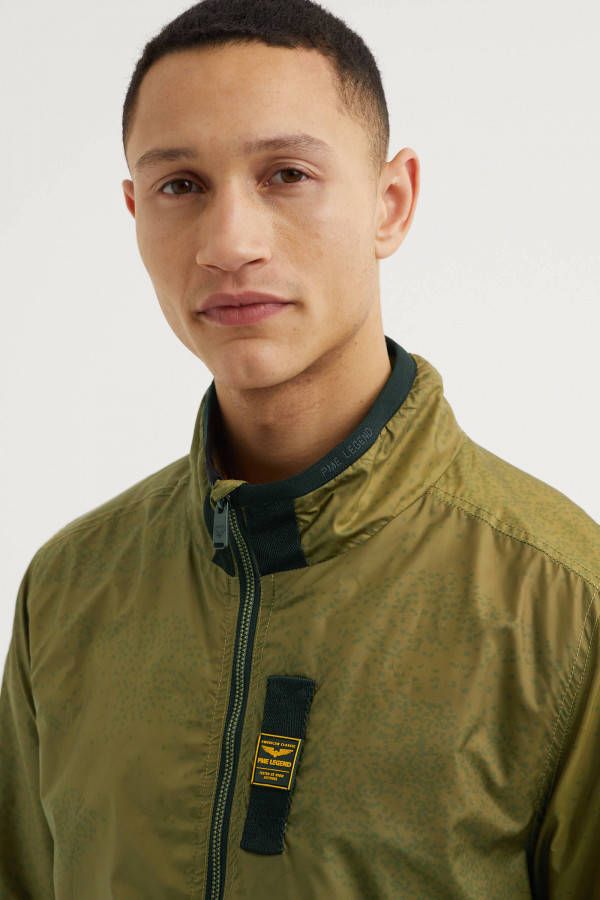 PME Legend jack zomer met all over print olijfgroen
