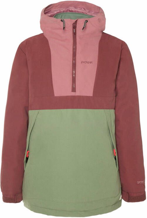 Protest ski anorak Sennay jr donkerroze/roze/groen