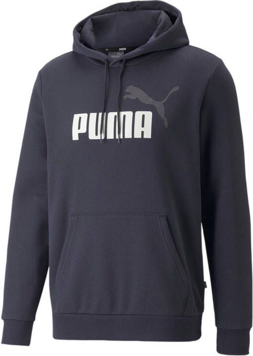 Puma essentials+ 2 col big logo fleece trui blauw heren