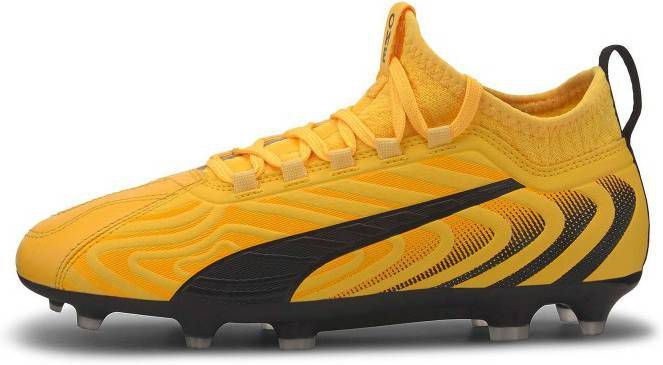 Puma ONE 20.3 Gras/Kunstgras Voetbalschoenen(MG)Kids Geel Zwart Oranje
