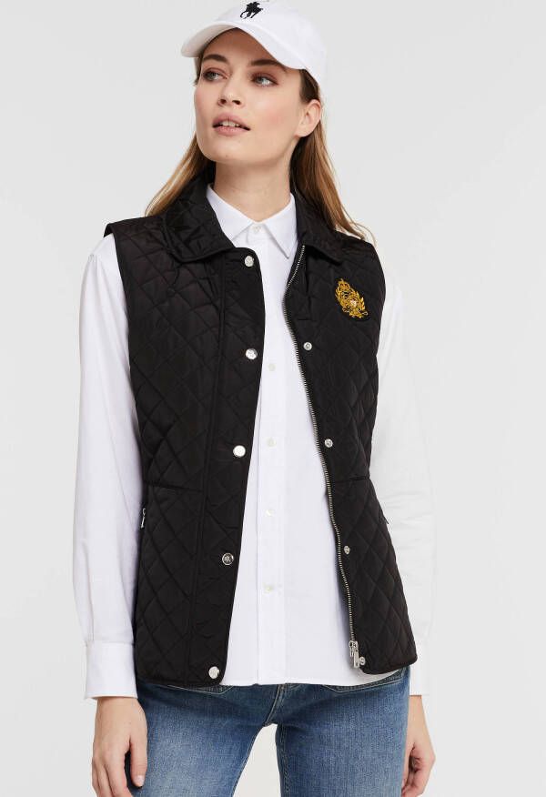 Ralph Lauren Gewatteerde bodywarmer met quilt patroon en logopatch