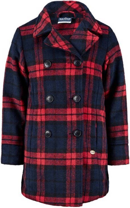 Retour Denim geruite winterjas Floor rood/donekrblauw