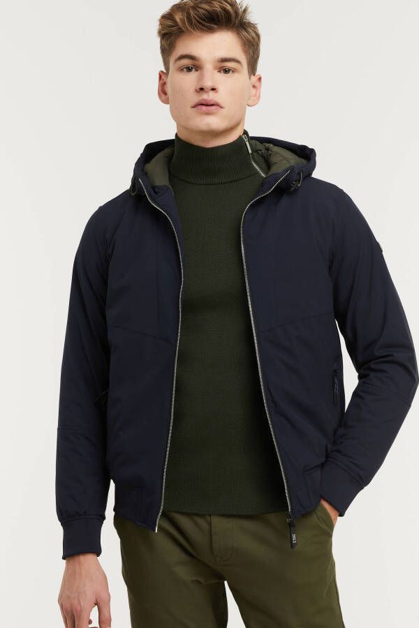 Scotch and Soda Jassen Hooded Quilted Stretch Nylon Jacket Blauw