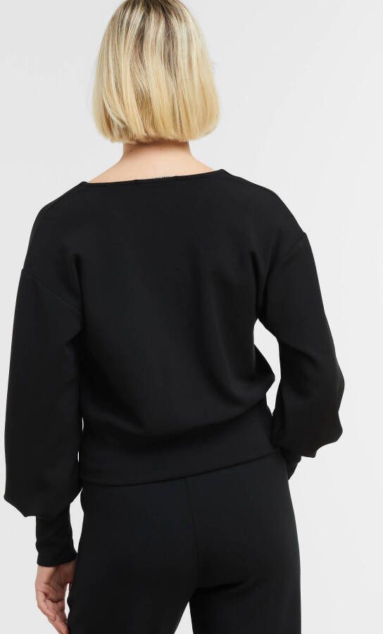 Scotch & Soda Cropped sweater met V hals en ballonmouw