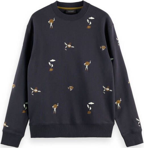 Scotch & Soda Geborduurde sweater met ronde hals