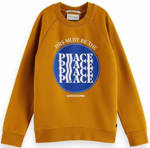 Scotch and Soda Truien Boys Regular fit artwork sweatshirt Oranje