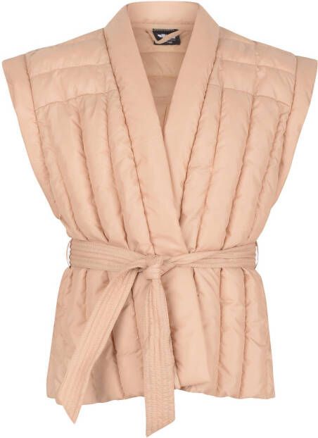 Shoeby Jill & Mitch gilet Amethystisth met ceintuur zand