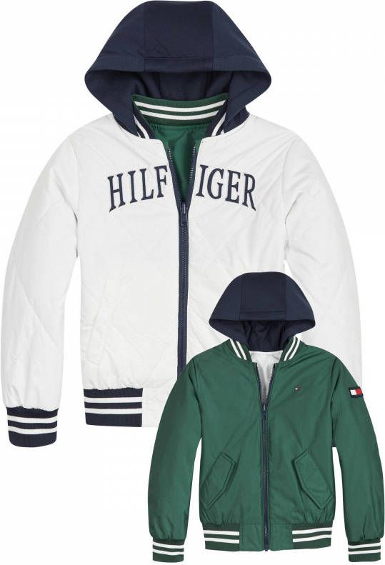 Tommy Hilfiger reversible zomerjas van gerecycled polyester wit/groen