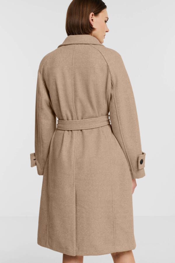 VERO MODA coat VMFORTUNERIE van gerecycled polyester camel