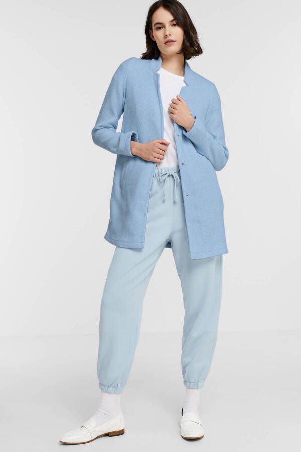 VERO MODA gemêleerde coat tussen VMBRUSHEDKATRINE van gerecycled polyester lichtblauw