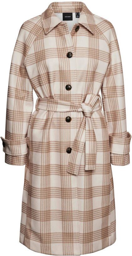 VERO MODA geruite coat tussen VMFORTUNERIE lichtbruin