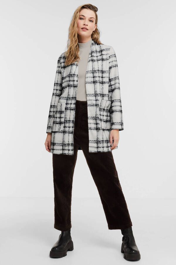 VERO MODA jack tussen VMBRUSHEDFREJA van gerecycled polyester ecru/zwart