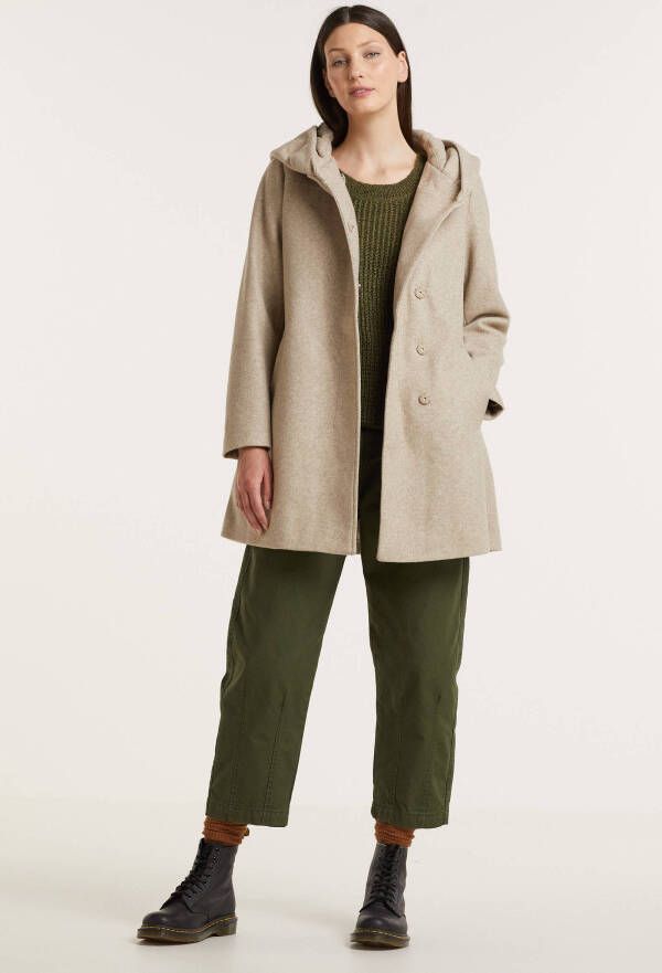 VILA coat VICAMUA met wol beige