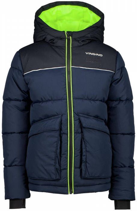 Vingino gewatteerde winterjas Tamosi donkerblauw/antraciet