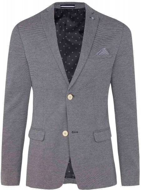 WE Fashion gemêleerd regular fit colbert blauw/grijs