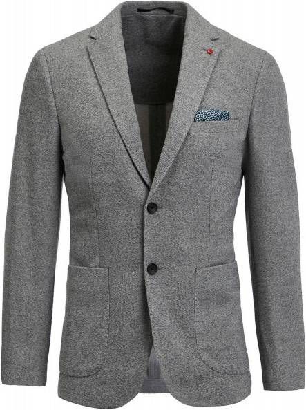 WE Fashion gemêleerd regular fit colbert grijs melange