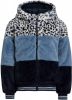 WE Fashion reversible imitatiebont winterjas lichtblauw/donkerblauw/wit online kopen