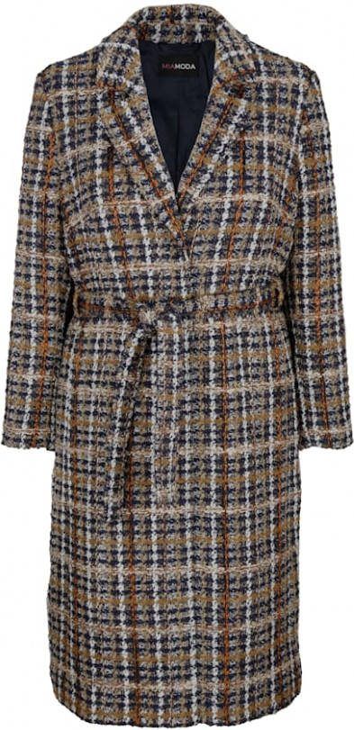MIAMODA Mantel in klassiek model Bruin/Marine/Wit