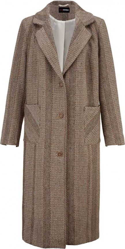 MIAMODA Mantel in klassiek model Bruin/Zwart
