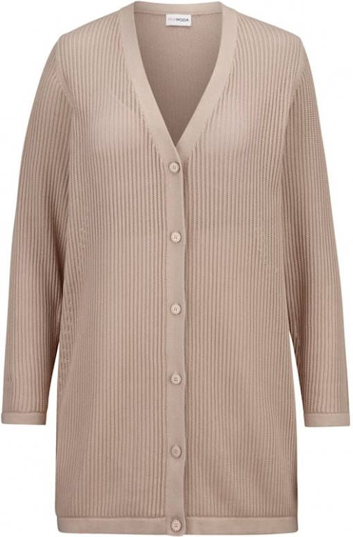 MIAMODA Vest met fijn breipatroon Beige