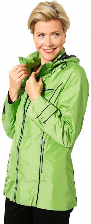 MONA Jas met decoratieve contrastpaspels Lichtgroen/Zwart