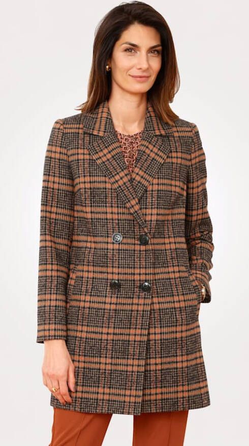 MONA Jas met ruitdessin Terracotta/Bruin