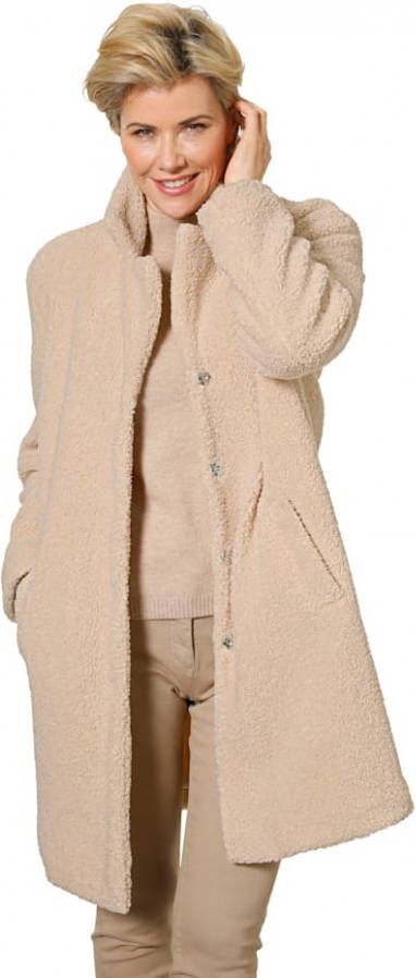 MONA Jas van zacht teddymateriaal Beige