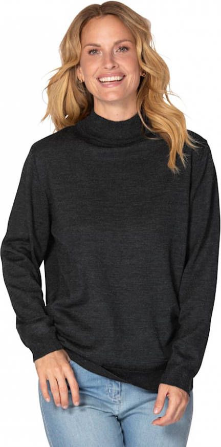 MONA Trui met merinoswol Antraciet