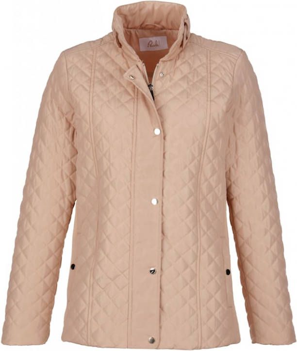 Paola Gewatteerde jas met elastische geribde inzetten Lichtbruin