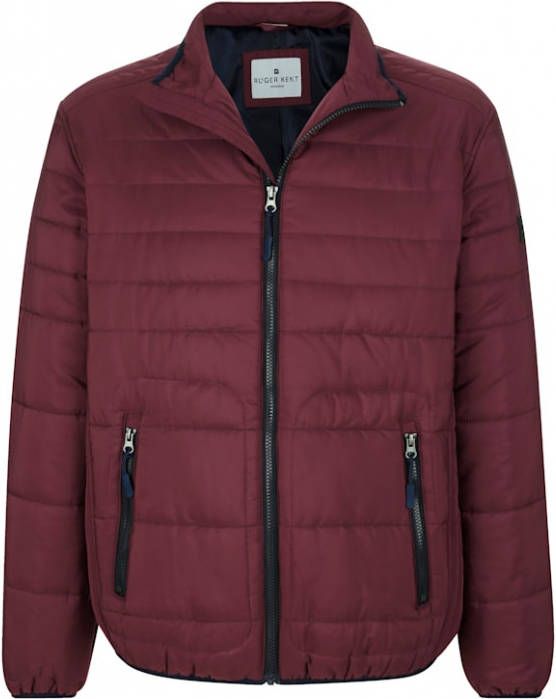 Roger Kent Doorgestikte jas met contrastkleurige details Berry